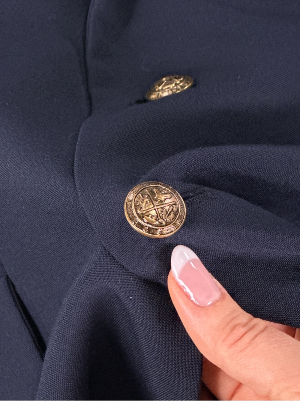 Martunique Ltd Vintage 2 Button Blazer Wool Blend Navy Blue 40L - Picture 15 of 16